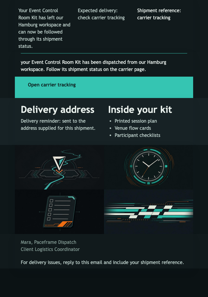 Event Toolkit Dispatch Update email design preview