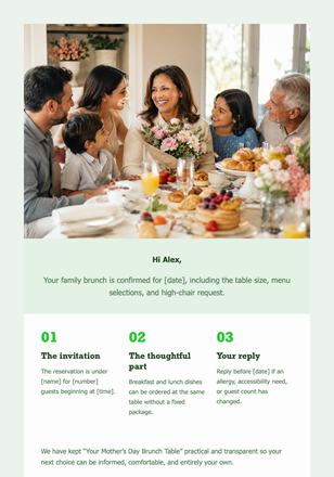 Your Mother’s Day Brunch Table email design preview