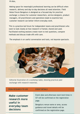 Field Notes Forum Pass Invitation email design preview