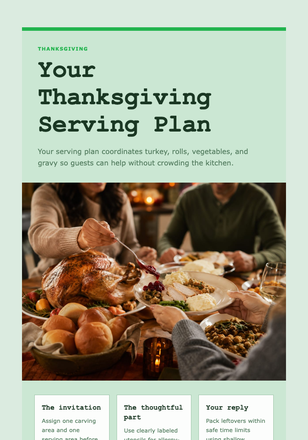 Your Thanksgiving Serving Plan email design preview
