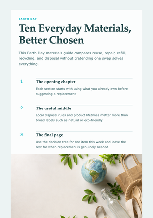 Ten Everyday Materials, Better Chosen email design preview
