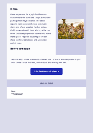 Dance Around the Flowered Pole email design preview