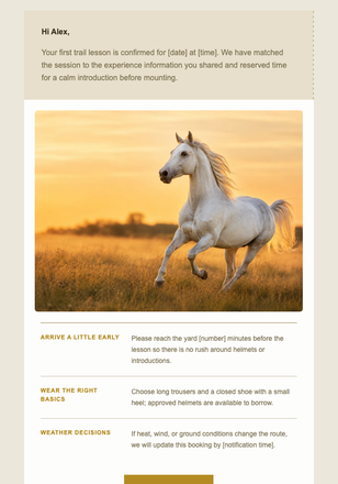 Your First Trail Lesson email design preview