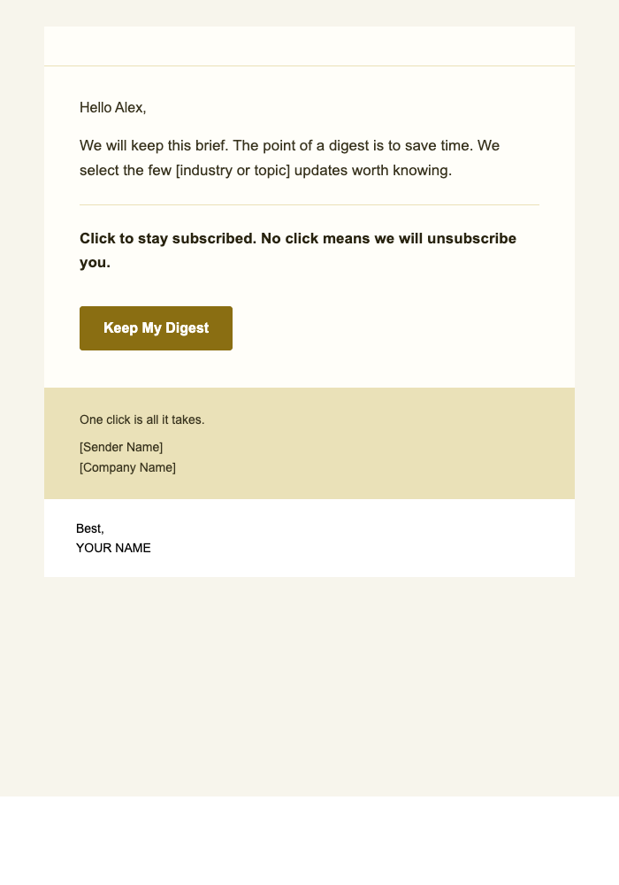 Curated Digest — Minimal email design preview