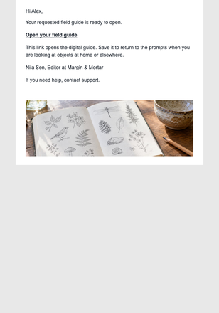Requested Craft Field Guide email design preview