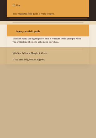 Requested Craft Field Guide email design preview