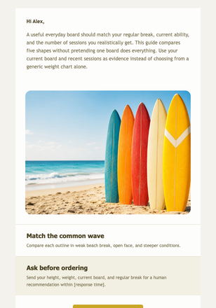 Choose Your Everyday Board email design preview