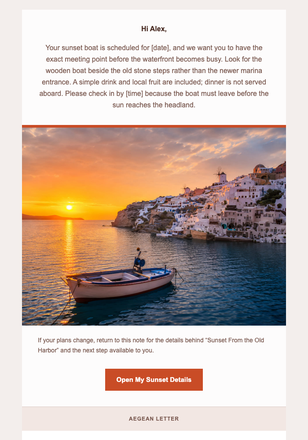 Sunset From the Old Harbor email design preview