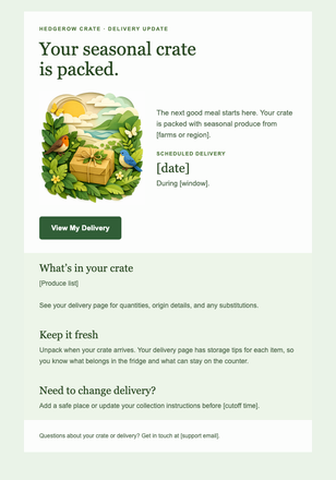 Green Crate Shipment email design preview
