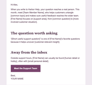 Meet the Person Behind Support email design preview
