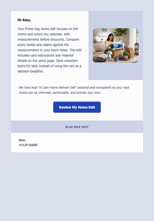 A Calm Home Refresh Edit email design preview