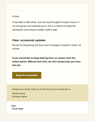 Frequency Reset — Warm email design preview