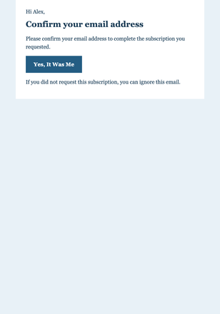 Plain Language — Formal email design preview