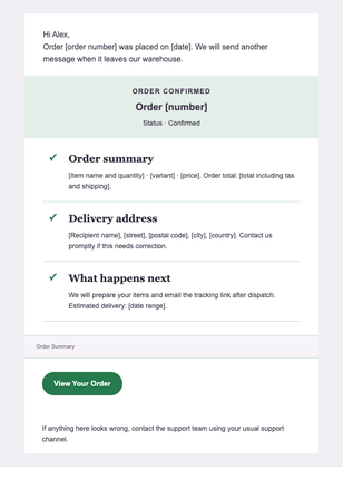 Your Order Is Confirmed — Retail & Ecommerce email design preview
