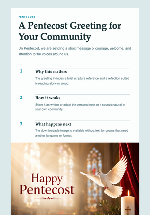 A Pentecost Greeting for Your Community email design preview