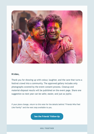 Friends Who Feel Like Family email design preview