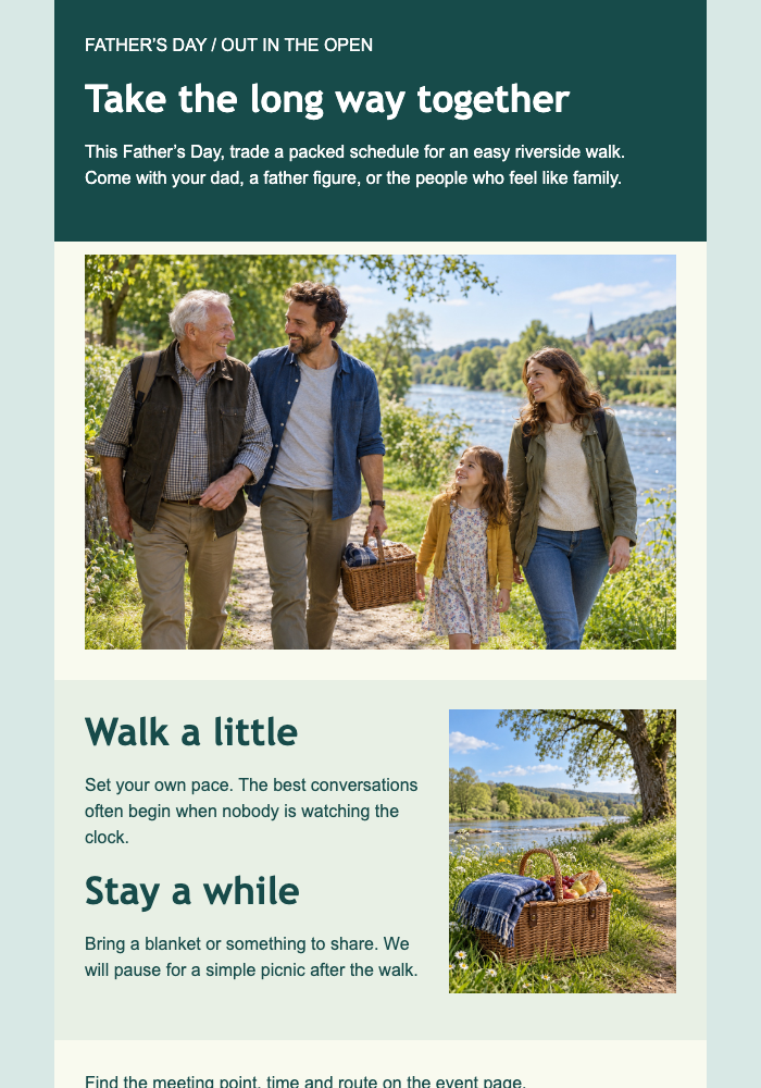 Take the Long Way Together email design preview