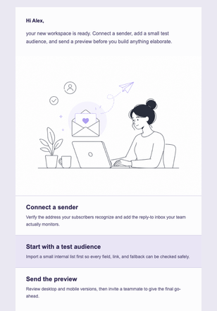 Welcome to Your Campaign Workspace email design preview