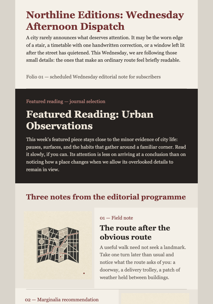 Midweek Reading Notice email design preview