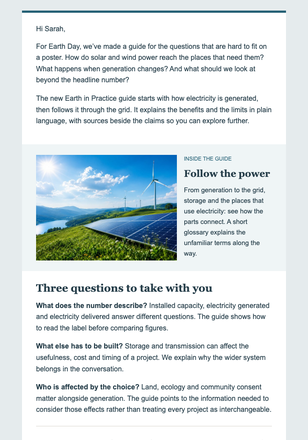 Clean Energy, Explained Without the Poster email design preview