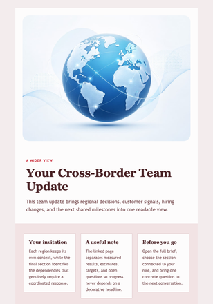 Your Cross-Border Team Update email design preview