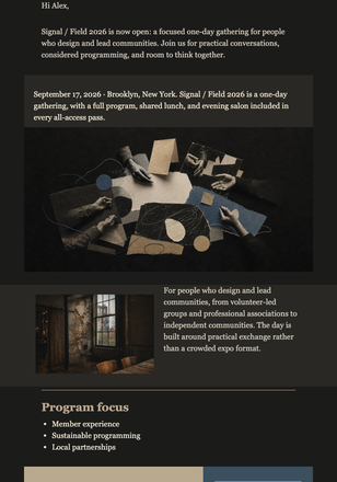 Conference Ticket Release email design preview