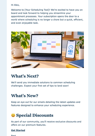 Welcome to Scheduling Efficiency email design preview