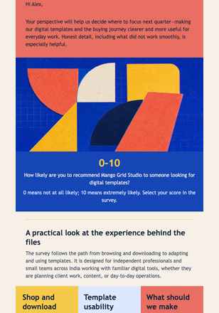 Studio Scorecard Survey email design preview