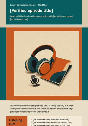 Sunday Field Notes Episode email design preview