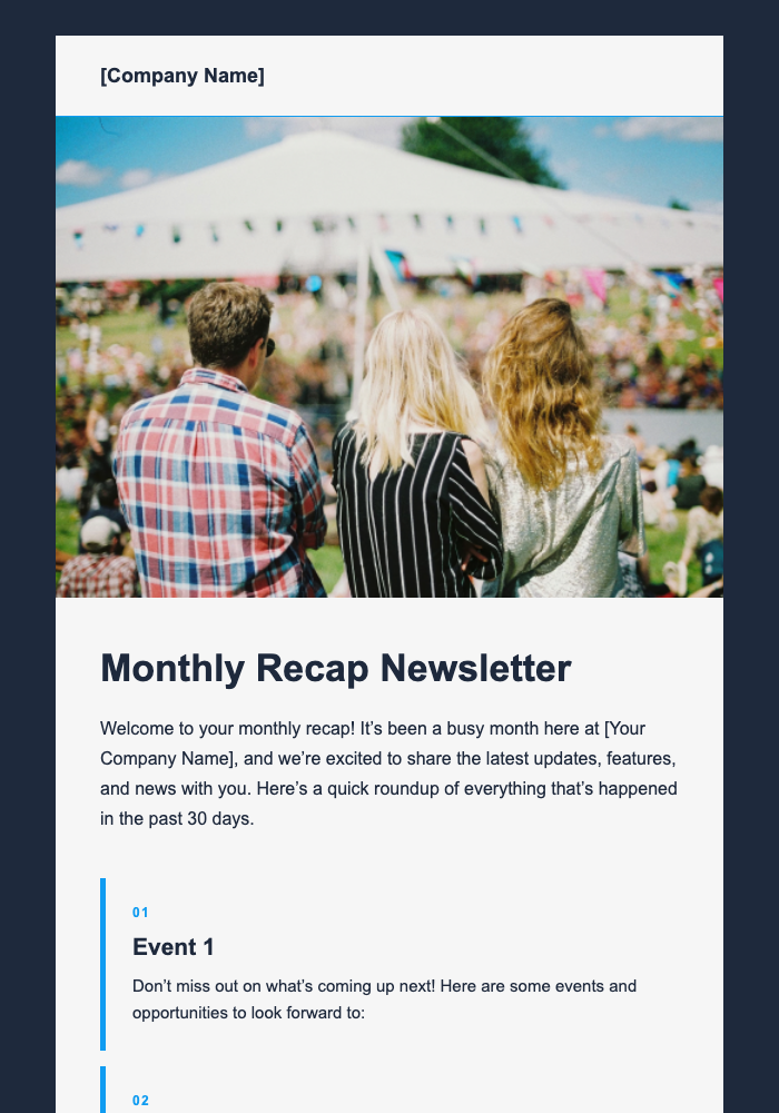 Monthly Recap Newsletter email design preview