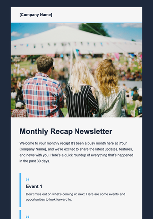 Monthly Recap Newsletter email design preview