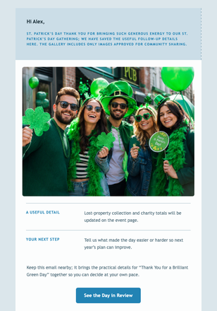Thank You for a Brilliant Green Day email design preview