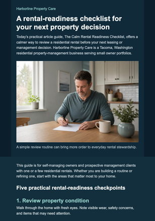 Calm Rental Readiness Guide email design preview