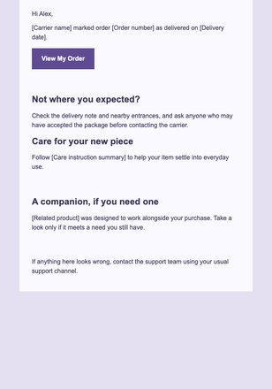 Delivered With Subtle Cross-Sell email design preview