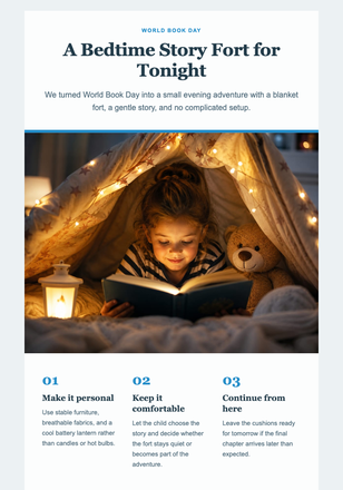 A Bedtime Story Fort for Tonight email design preview