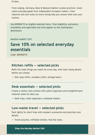 Monday Market Edit email design preview