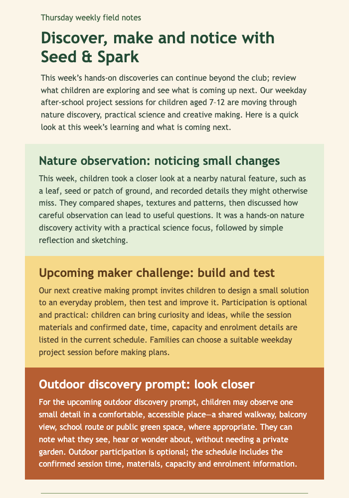 Thursday Field Notes email design preview