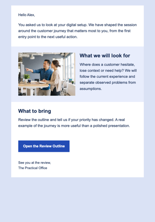 Your Digital Review Has One Goal email design preview