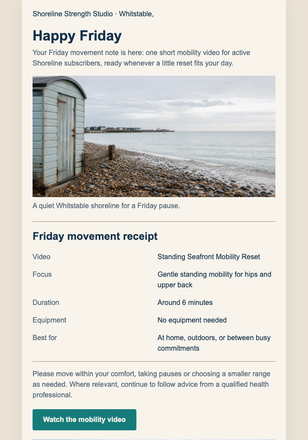 Friday Movement Receipt email design preview