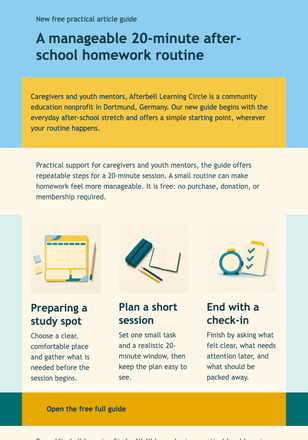 Homework Routine Guide email design preview