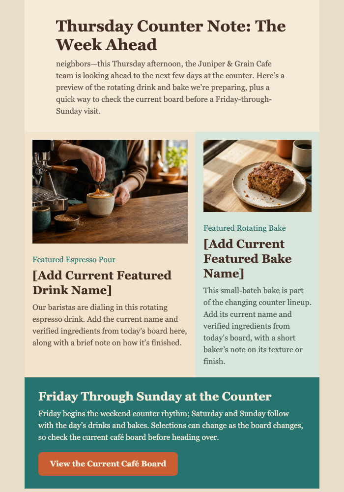 Thursday Counter Note email design preview