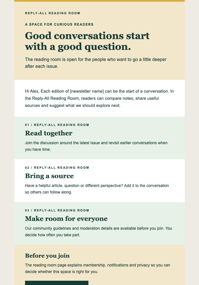 Pull Up a Chair for the Next Issue email design preview