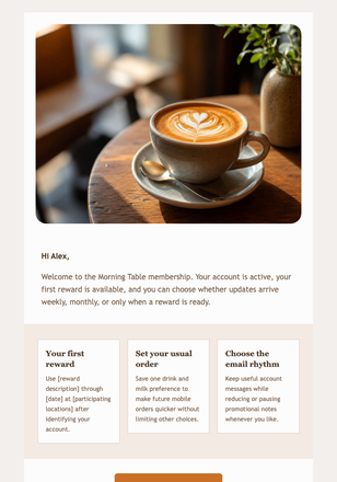 Welcome to the Morning Table email design preview