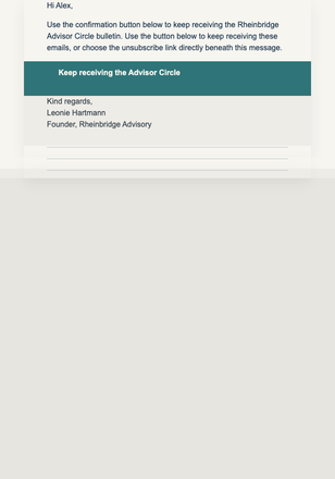 Keep Receiving the Advisor Circle email design preview