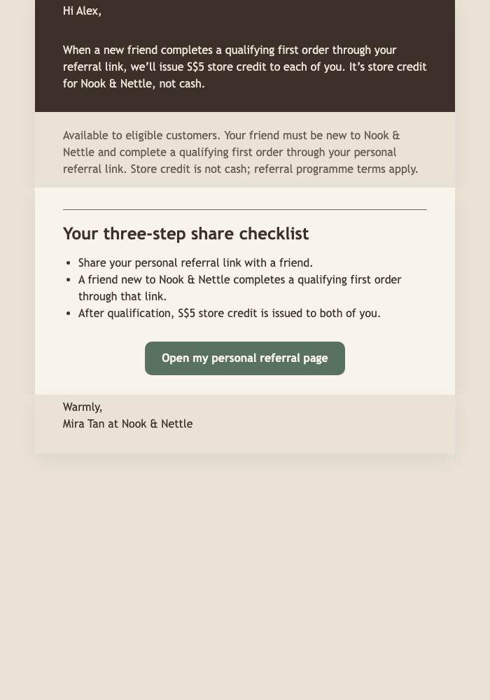 Share the Reset Referral email design preview
