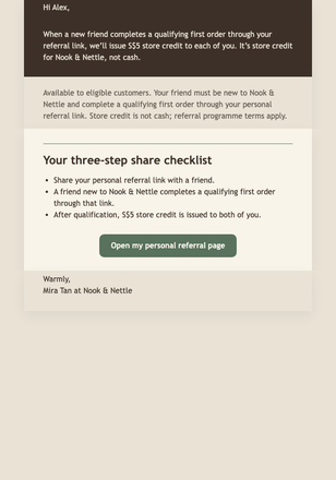 Share the Reset Referral email design preview