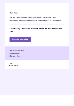 Transparent List Cleanup — Minimal email design preview