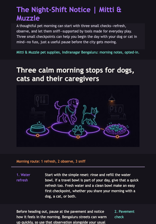 Neon Pet Morning Notes email design preview