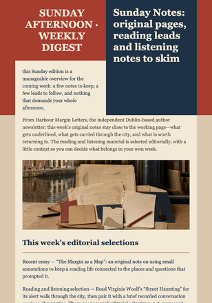 Sunday Reading Notes Digest email design preview