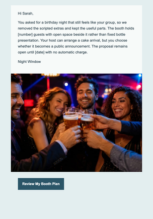 Your Birthday Booth Plan email design preview